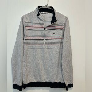 Travis Mathew Black and Gray Quarter Zip Pullover